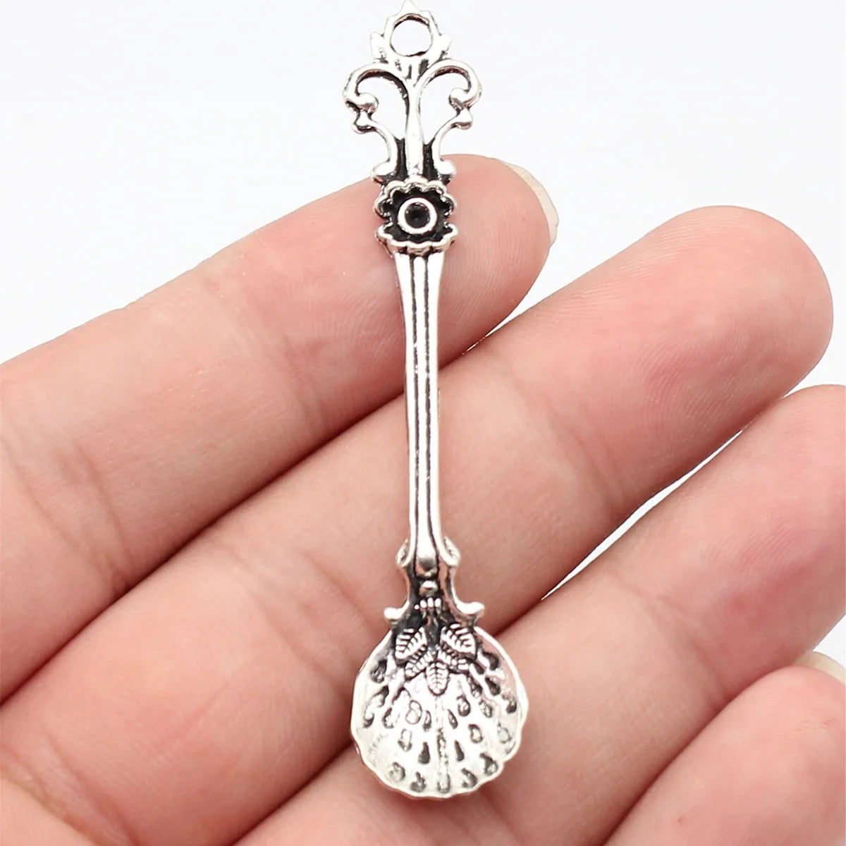 69x14mm 2.9g Antique Silver Zinc Alloy Spoon Charm Pendant for DIY Necklace Bracelet Jewelry