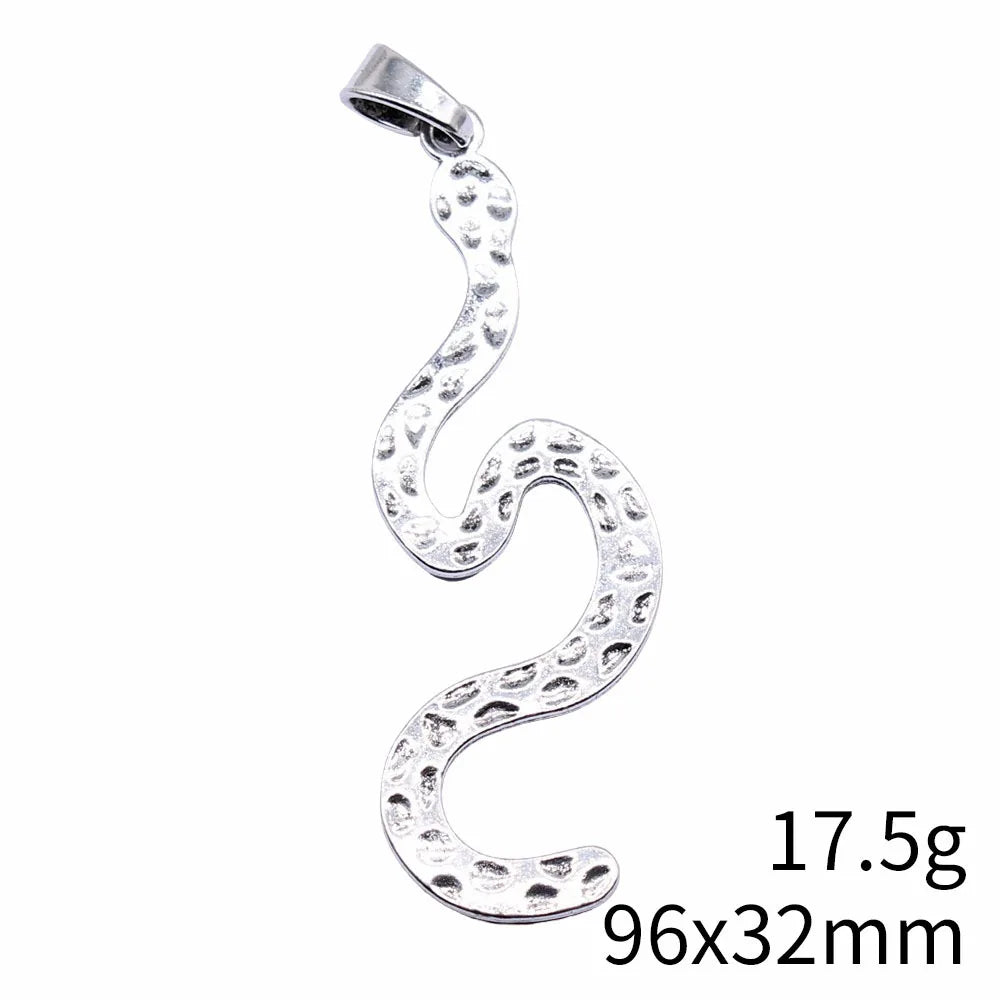 96x32mm 17.5g Antique Silver Zinc Alloy Snake Charm Pendant for DIY Necklace Bracelet Jewelry Making