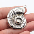 51x36mm 8g Antique Silver Zinc Alloy Conch Shell Charm Pendant for Beach Necklace Making