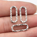 21x8.9mm 0.84g Antique Silver Zinc Alloy Wavy Texture Oval Ring Connector Charm for DIY Jewelry Making