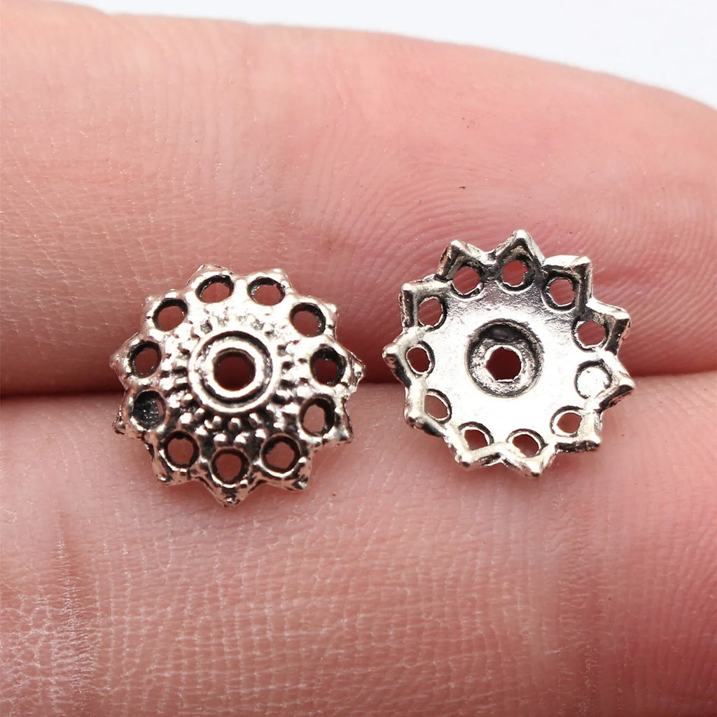 12x12x3mm 0.42g Multicolor Zinc Alloy Flower Bead Caps Jewelry Findings for DIY Beaded Jewelry Making