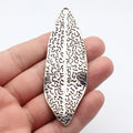94x31mm 22g Antique Silver Zinc Alloy Large Textured Leaf Charm Pendant for DIY Necklace Making