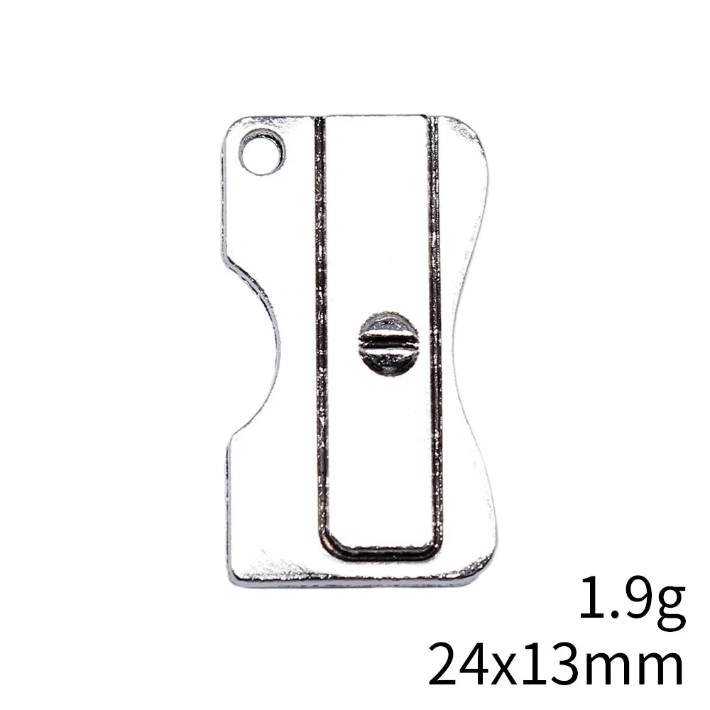 24x13mm 1.9g Antique Silver Zinc Alloy Pencil Sharpener Charm Pendant for DIY Necklace Bracelet