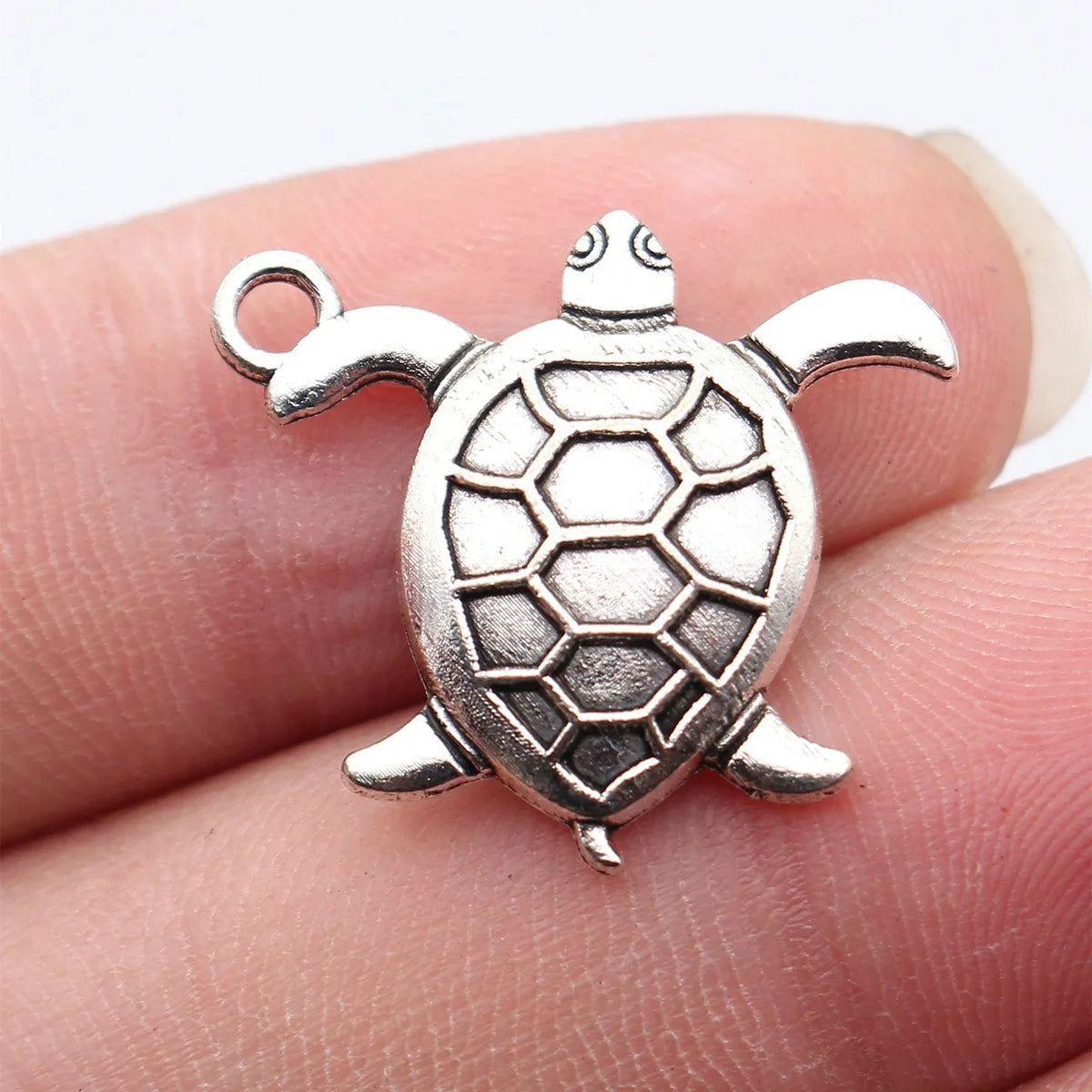 23x21mm 1.9g Multicolor Zinc Alloy Sea Turtle Charm Pendant for DIY Necklace Bracelet Making