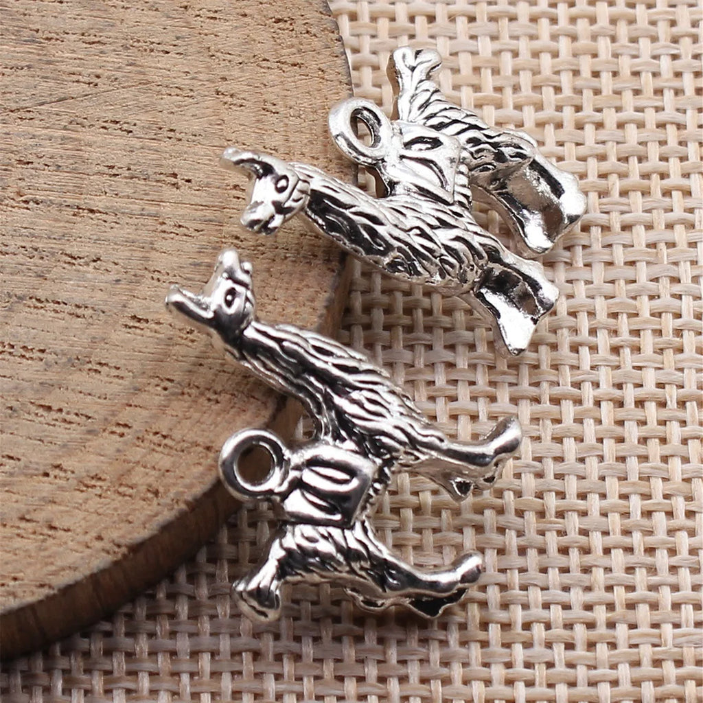 25x20mm 4.1g Antique Silver Zinc Alloy Alpaca Charm Pendant for DIY Necklace Bracelet Jewelry Making