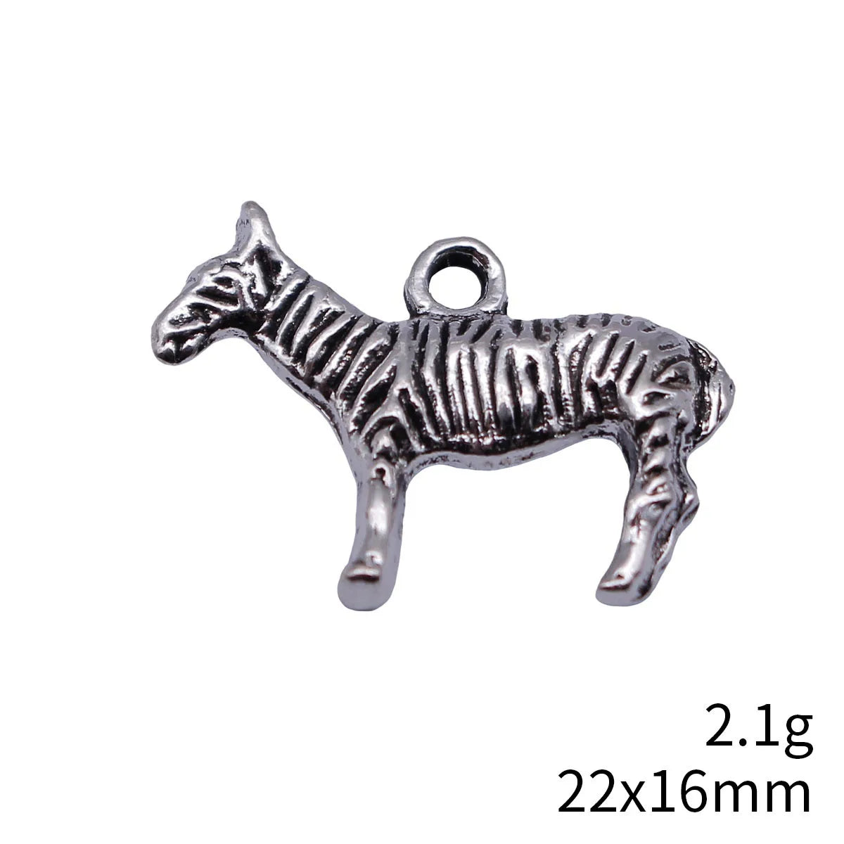 22x16mm 2.1g Antique Silver Zinc Alloy Zebra Charm Pendant for DIY Necklace Bracelet Making