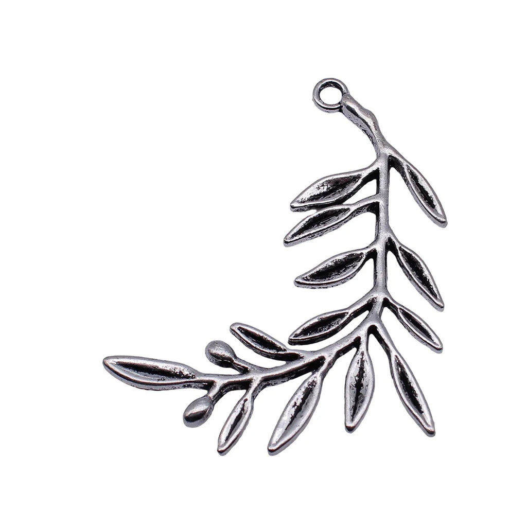 71x56mm 14.3g Antique Silver Zinc Alloy Olive Branch Charm Pendant for DIY Necklace Jewelry Making