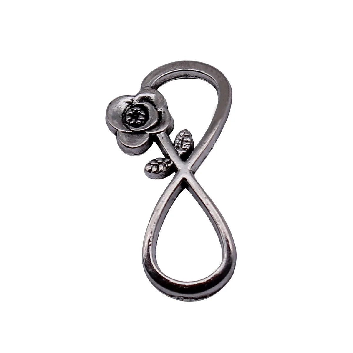 20x10mm 0.66g Antique Silver Zinc Alloy Flower Infinity Symbol Connector Charm for DIY Bracelet Making
