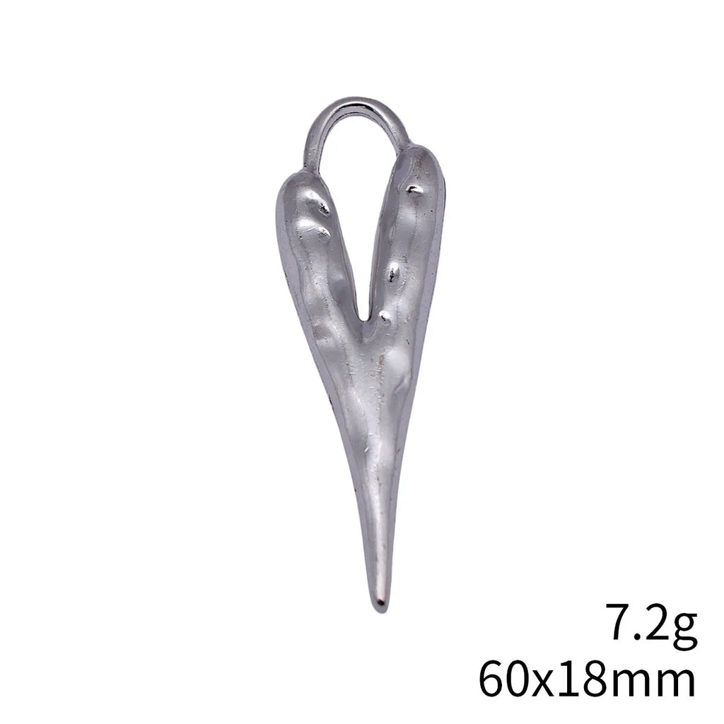 60x18mm 7.2g Antique Silver Zinc Alloy Spike Heart Charm Pendant for DIY Necklace Jewelry Making
