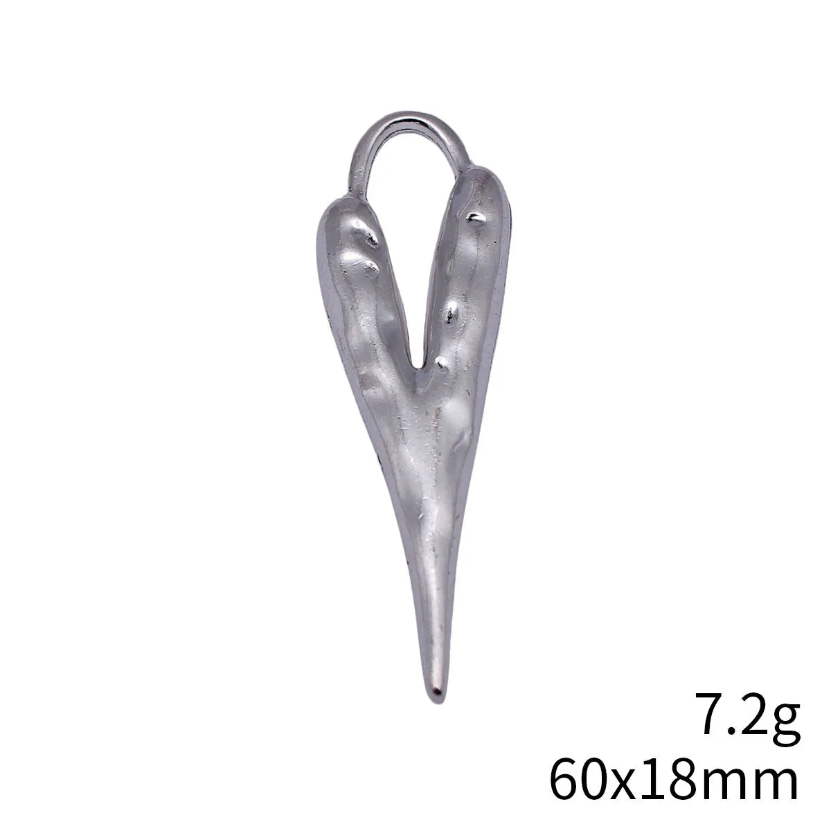 60x18mm 7.2g Antique Silver Zinc Alloy Spike Heart Charm Pendant for DIY Necklace Jewelry Making