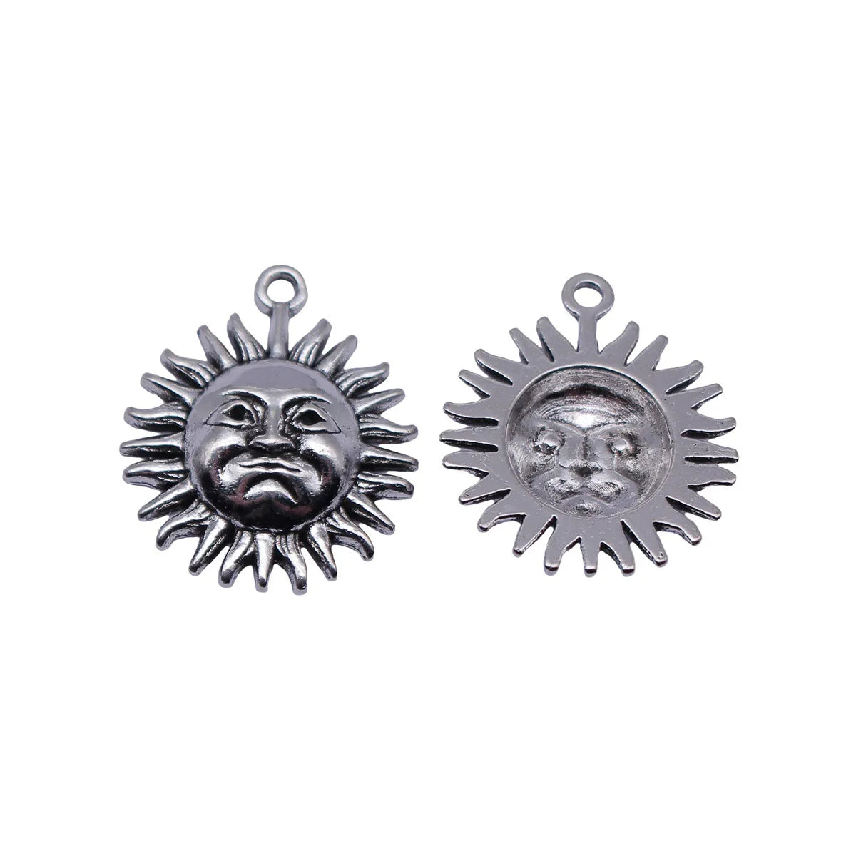 23x19mm 1.9g Antique silver zinc alloy Face Sun charm pendant for necklace bracelet making