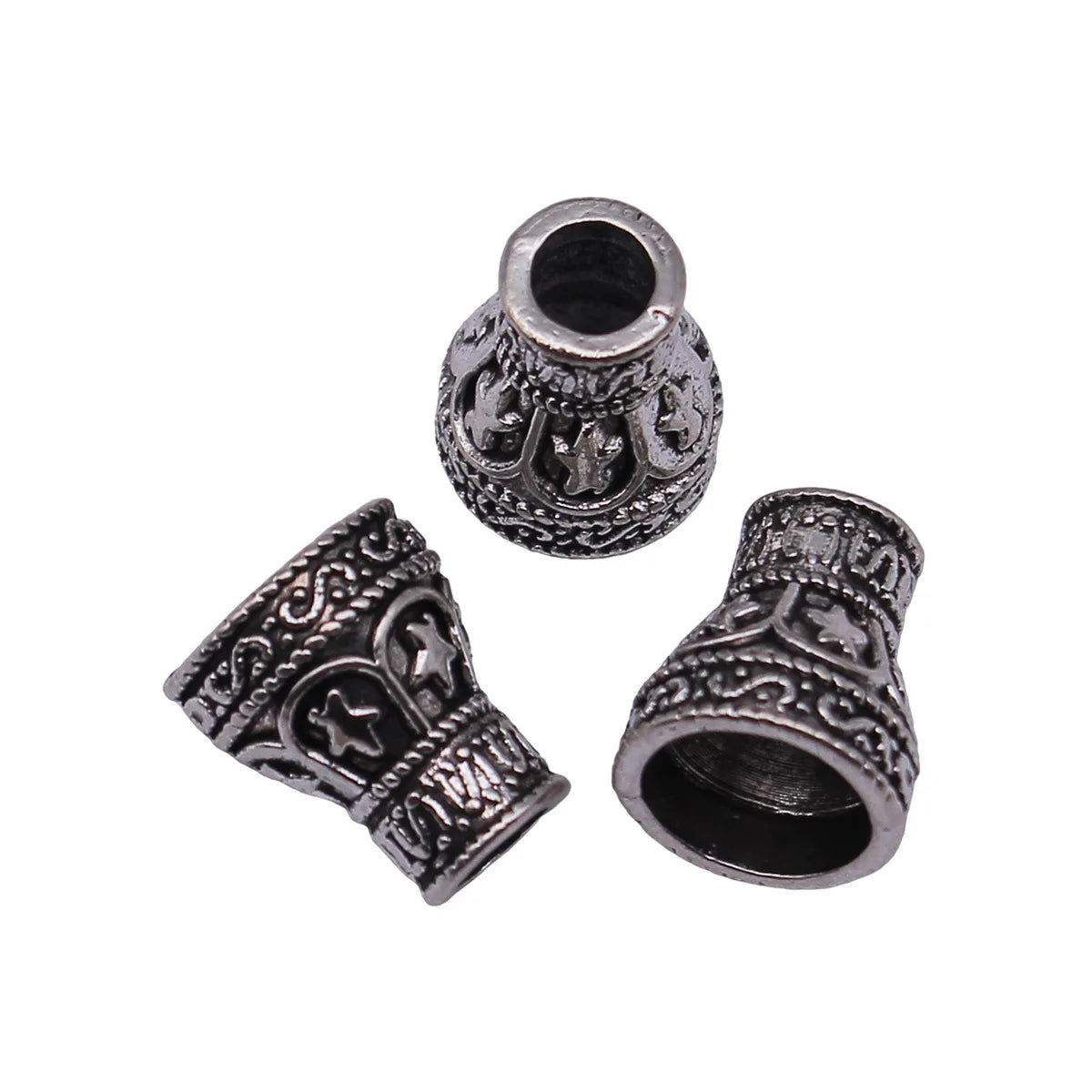 12x10x6.6mm 1.5g Antique Silver Zinc Alloy Star Tassel Cap Jewelry Findings for DIY Tassel Earring Making