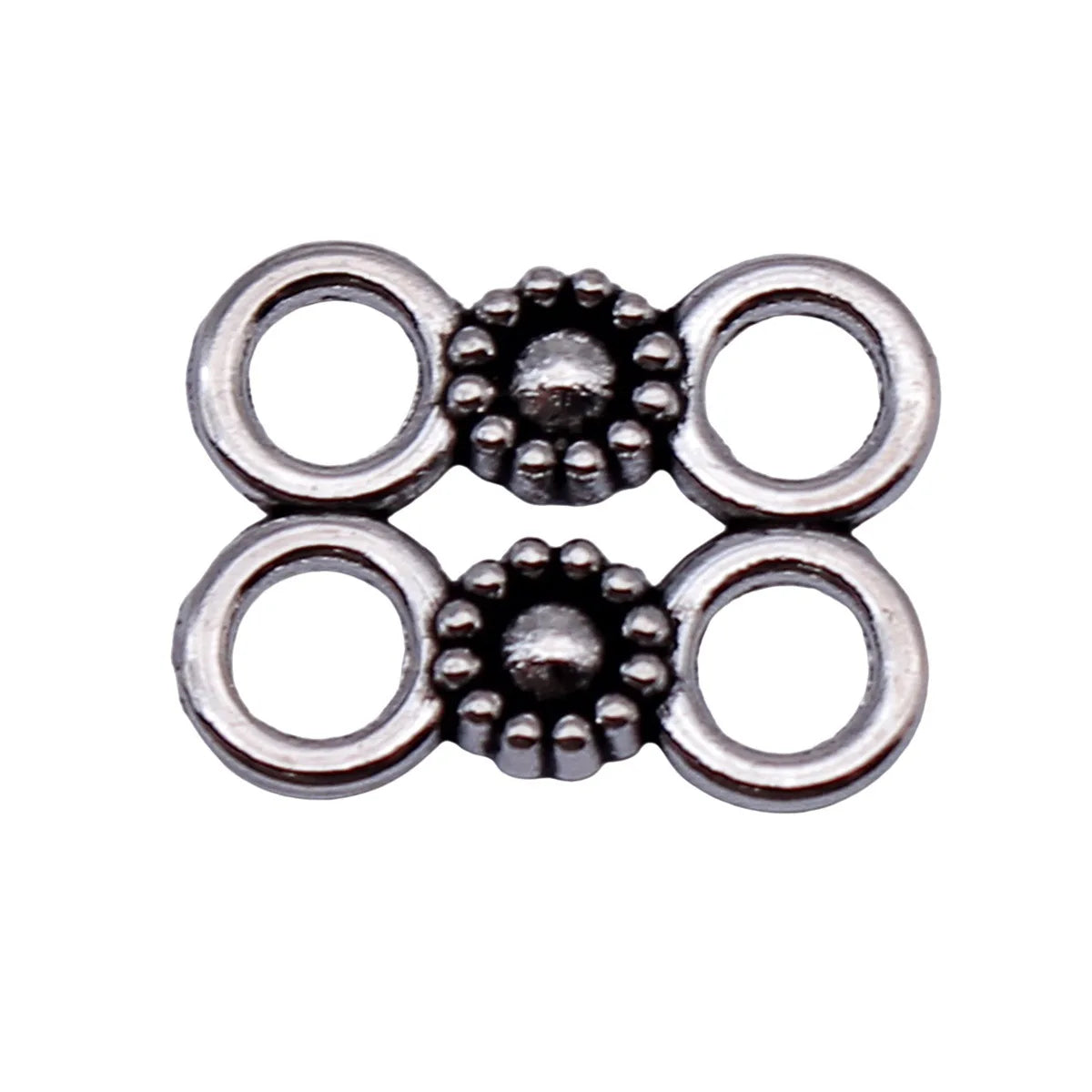 14x11mm 0.67g Antique Silver Zinc Alloy Round 4-Hole connector charm for DIY bracelet jewelry making