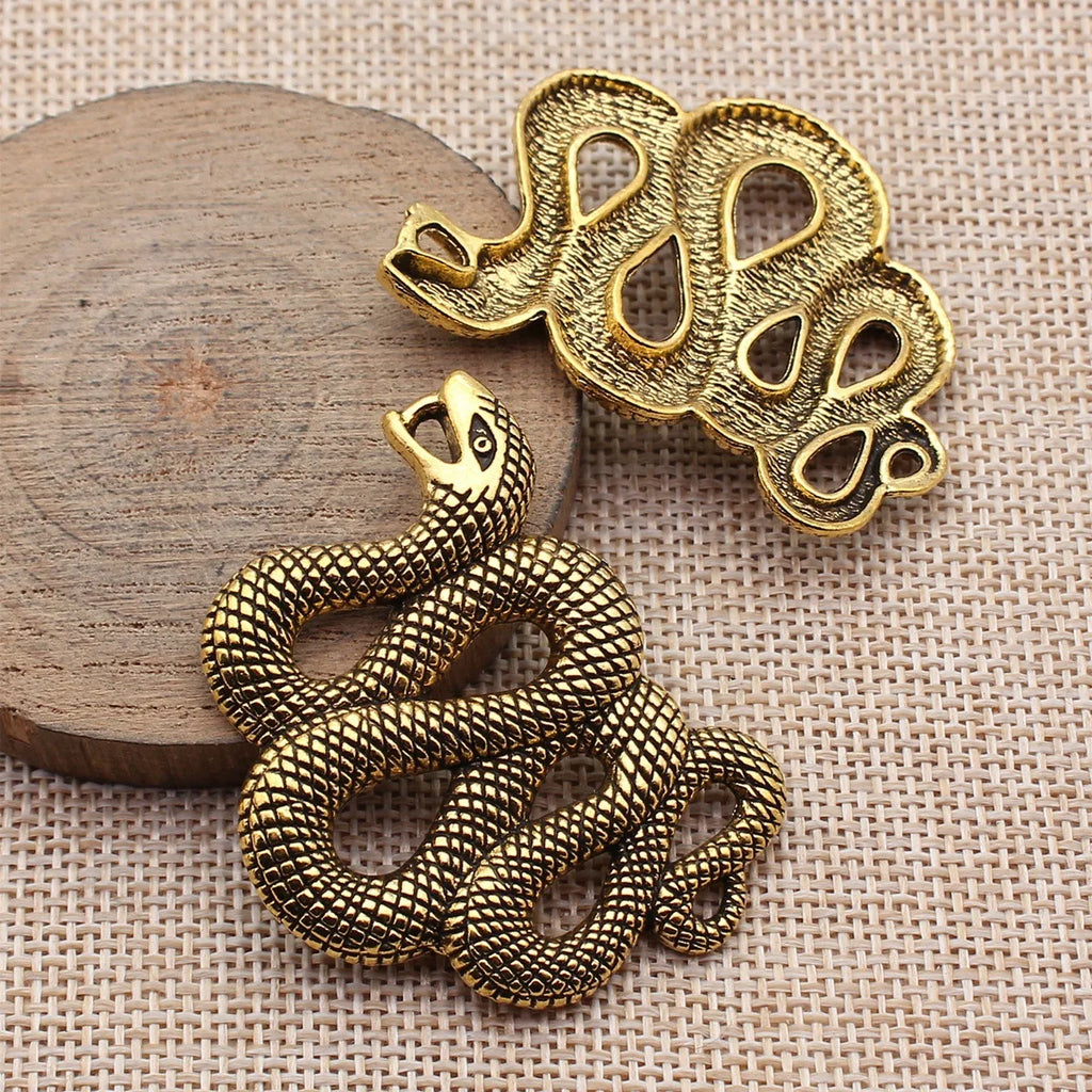 50x39mm 10.9g Multicolor Zinc Alloy Snake Charm Pendant for DIY Necklace and Bracelet Making