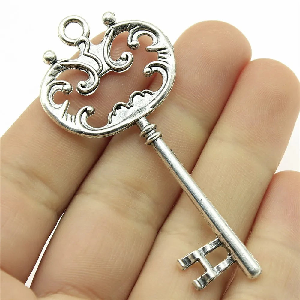 31x69mm 5.5g Multicolor Zinc Alloy Key Charm Pendant for DIY Necklace Bracelet Jewelry Making