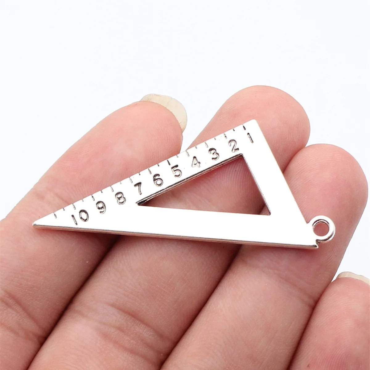 50x27mm 6g Antique Silver Zinc Alloy Triangle Ruler Charm Pendant for DIY Necklace Bracelet Jewelry