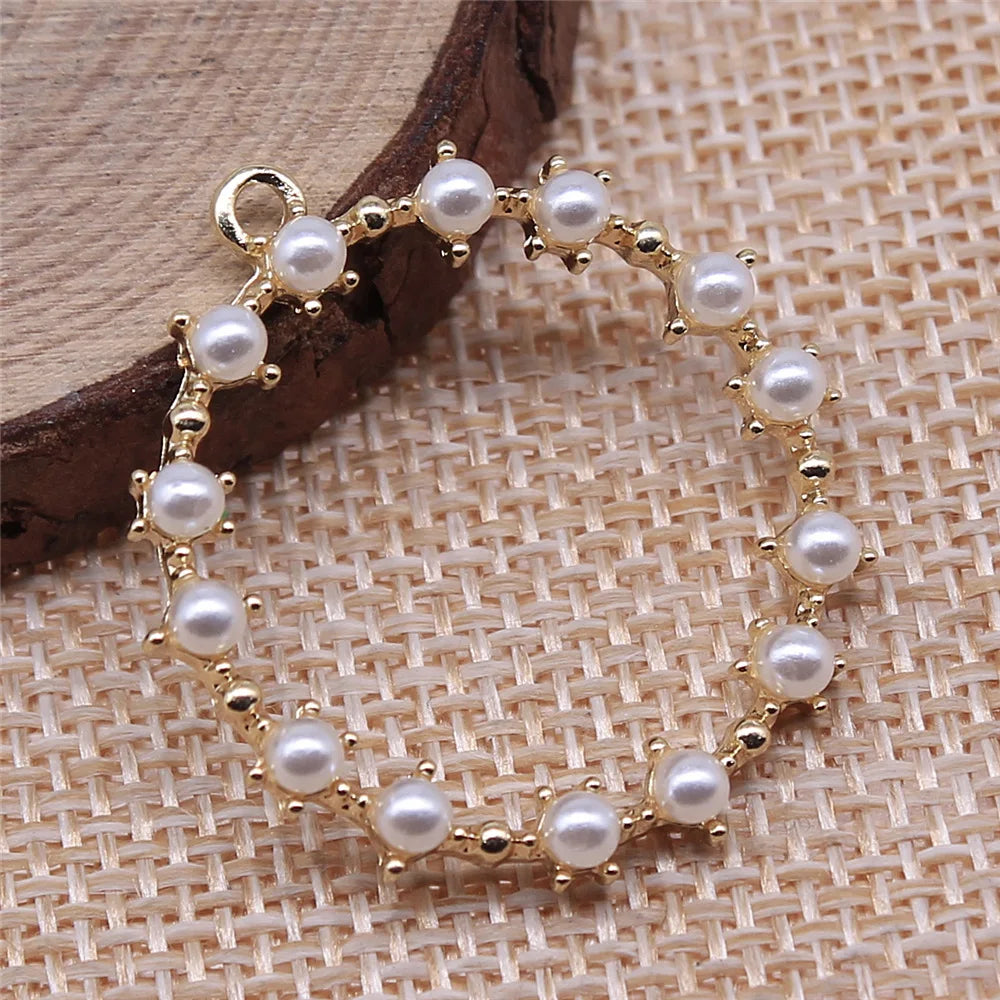 30x32mm 2.8g KC Gold Zinc Alloy Round Ring Charm Pendant for DIY Necklace Earrings Jewelry