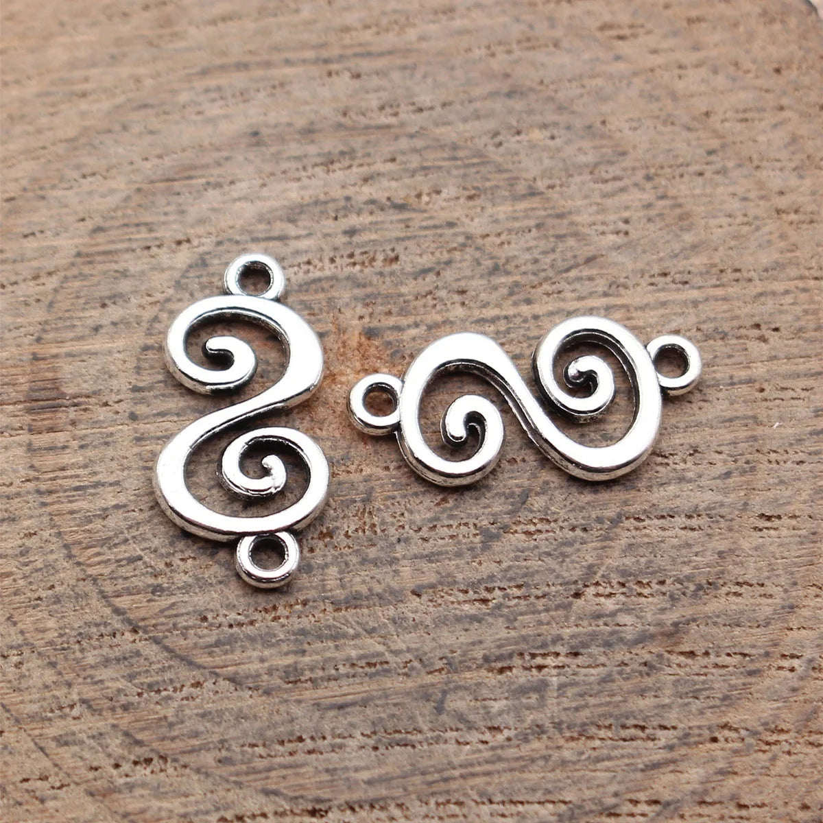 18x8.8mm 0.59g Antique Silver Zinc Alloy S Shape Connector Charm Jewelry Findings for DIY Bracelet Making
