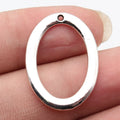 29x22mm 2.4g Antique Silver Zinc Alloy Openwork Oval Ring Hollow Charm Pendant for DIY Necklace Making
