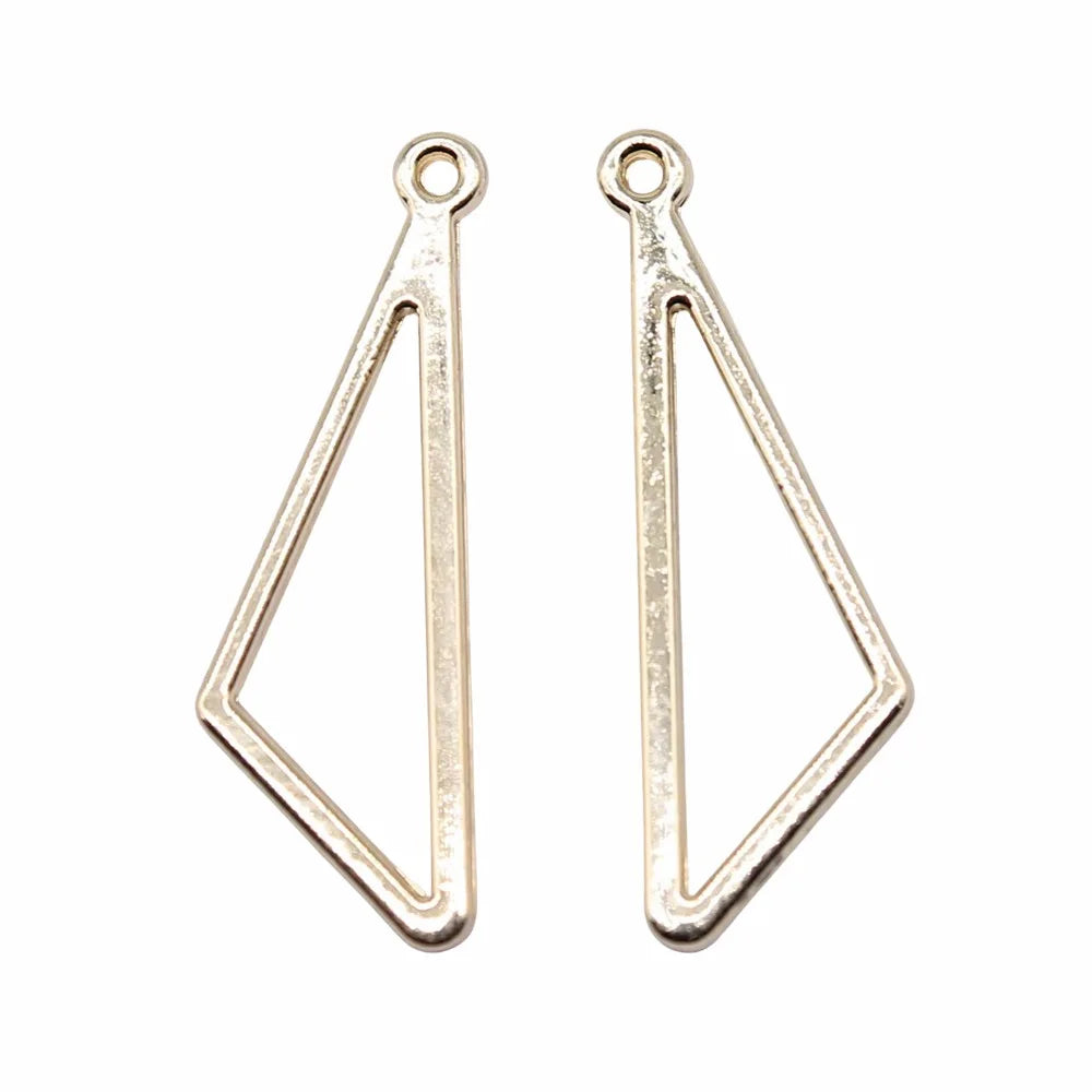 28x9mm 0.8g KC Gold Zinc Alloy Triangle Charm Pendant for DIY Necklace Bracelet Jewelry Making