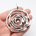 84x71mm 29.8g Antique Silver Zinc Alloy Hollow Flower Charm Pendant for DIY Necklace Making