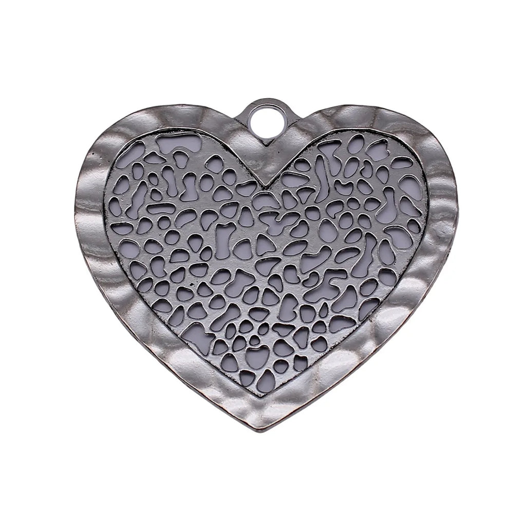 70x65mm 21g Antique Silver Zinc Alloy Openwork Large Heart Hollow Charm Pendant for DIY Jewelry Making