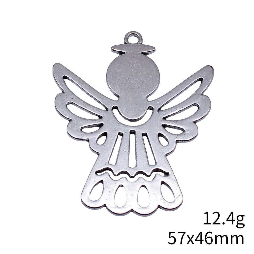 57x46mm 12.4g Multicolor Zinc Alloy Angel Charm Pendant for DIY Necklace Bracelet Jewelry Making