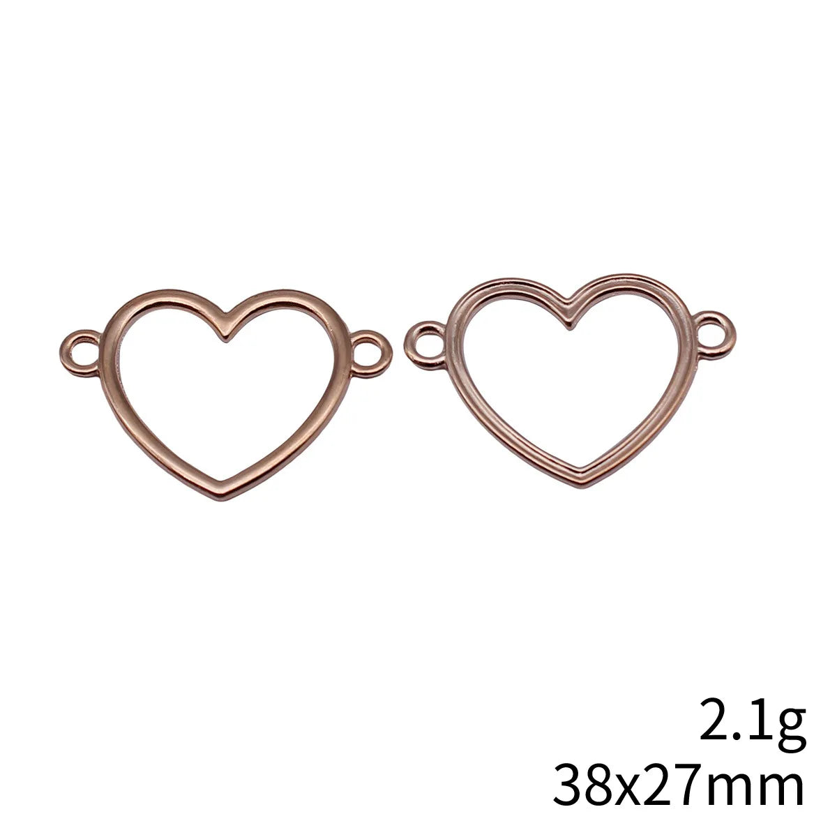 38x27mm 2.1g Multicolor Zinc Alloy Hollow Heart Connector Charm for DIY Bracelet Necklace Jewelry