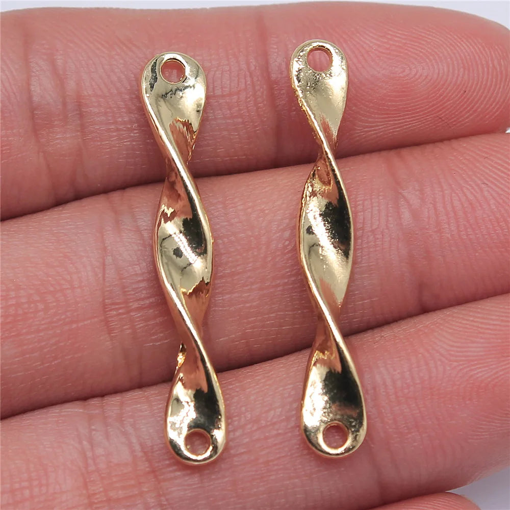 5x37mm 1.8g KC Gold Plated Zinc Alloy Geometric Connector Charm for DIY Necklace Jewelry Making