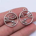 25x22mm 1.5g Antique Silver Zinc Alloy Round Cloud Charm Pendant for Necklace Jewelry Making