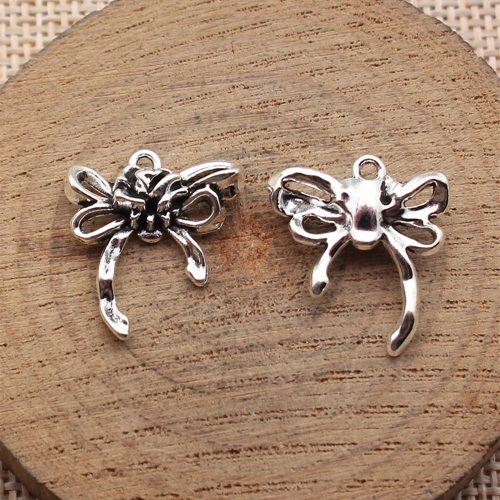 20x18mm 2g Antique Silver Zinc Alloy Bow Butterfly Charm Pendant for DIY Earring Bracelet Jewelry Making