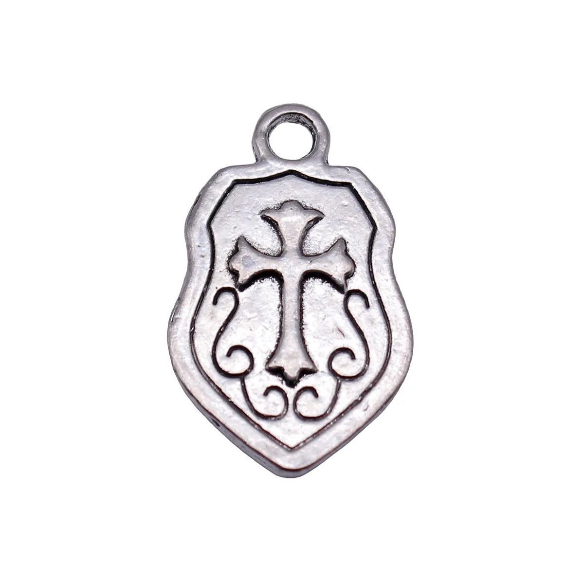 24x15mm 1.6g Antique Silver Zinc Alloy Shield Charm Pendant for Necklace Bracelet Jewelry Making