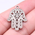28x21mm 2.8g Antique Silver Zinc Alloy Hamsa Hand Charm Pendant for DIY Necklace Bracelet Jewelry