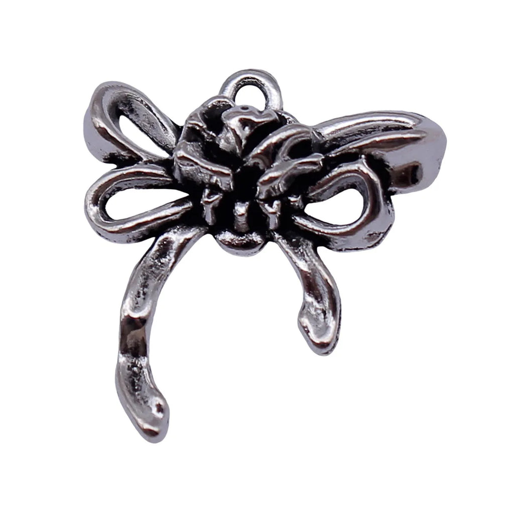 20x18mm 2g Antique Silver Zinc Alloy Bow Butterfly Charm Pendant for DIY Earring Bracelet Jewelry Making