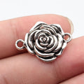 27x20mm 3.4g Multicolor Zinc Alloy Blooming Rose Flower Connector Charm for DIY Bracelet Making