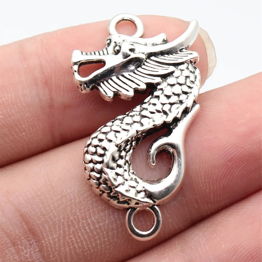 36x20mm 2.8g Multicolor Zinc Alloy Fishtail Dragon Fish Connector Charm for DIY Necklace Bracelet Jewelry Making