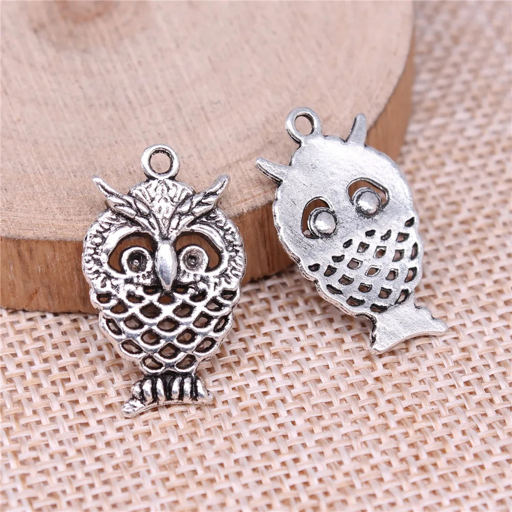 24x15mm 1.5g Multicolor Zinc Alloy Owl Cat Charm Pendant for DIY Necklace Bracelet Jewelry Making