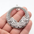 62x57mm 17.5g Multicolor Zinc Alloy Patterned Round Ring Connector Charm for DIY Necklace Jewelry