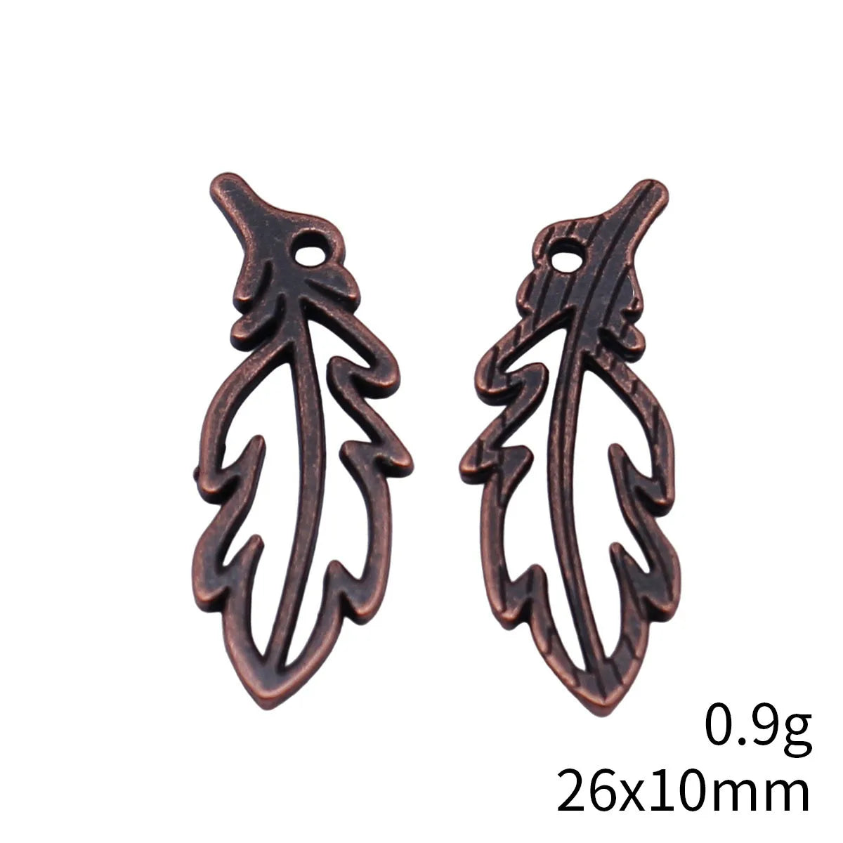 26x10mm 0.9g Multicolor Zinc Alloy Hollow Feather Charm Pendant for DIY Necklace Bracelet Jewelry Making