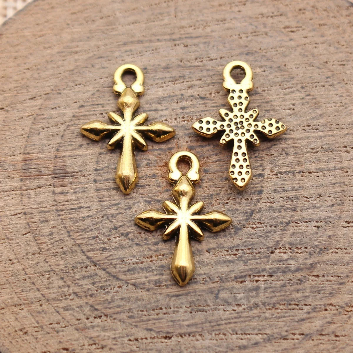 18x12mm 0.6g Multicolor Zinc Alloy Cross Starburst charm pendant for DIY bracelet necklace jewelry making