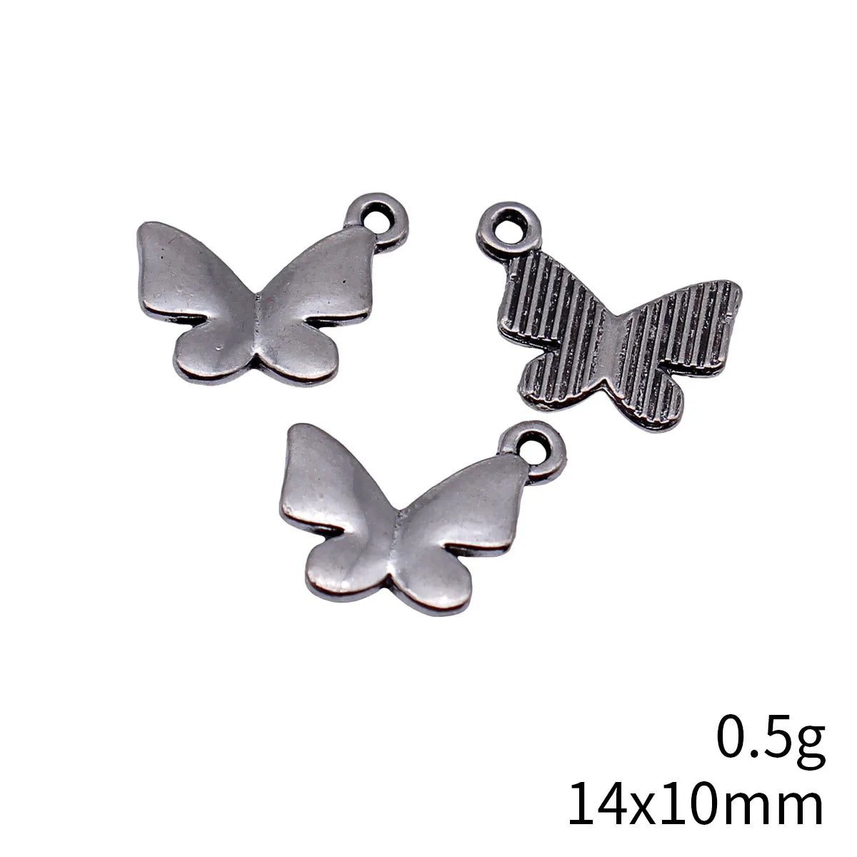 14x10mm 0.5g Antique Silver Zinc Alloy Butterfly Charm Pendant for DIY Necklace Bracelet Making