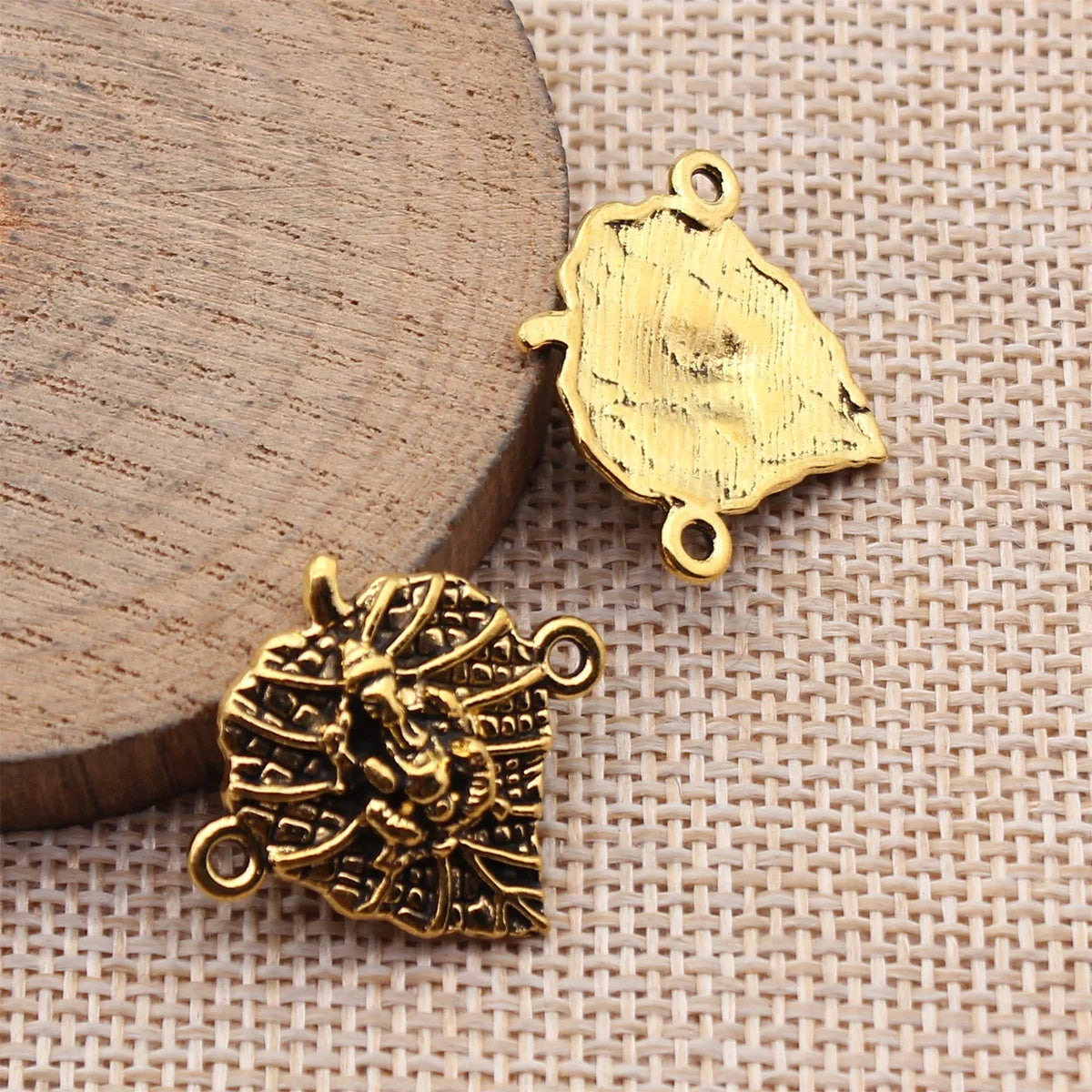 25x24mm 3g Multicolor Zinc Alloy Indian Elephant God Leaf Connector Charm for DIY Jewelry Making