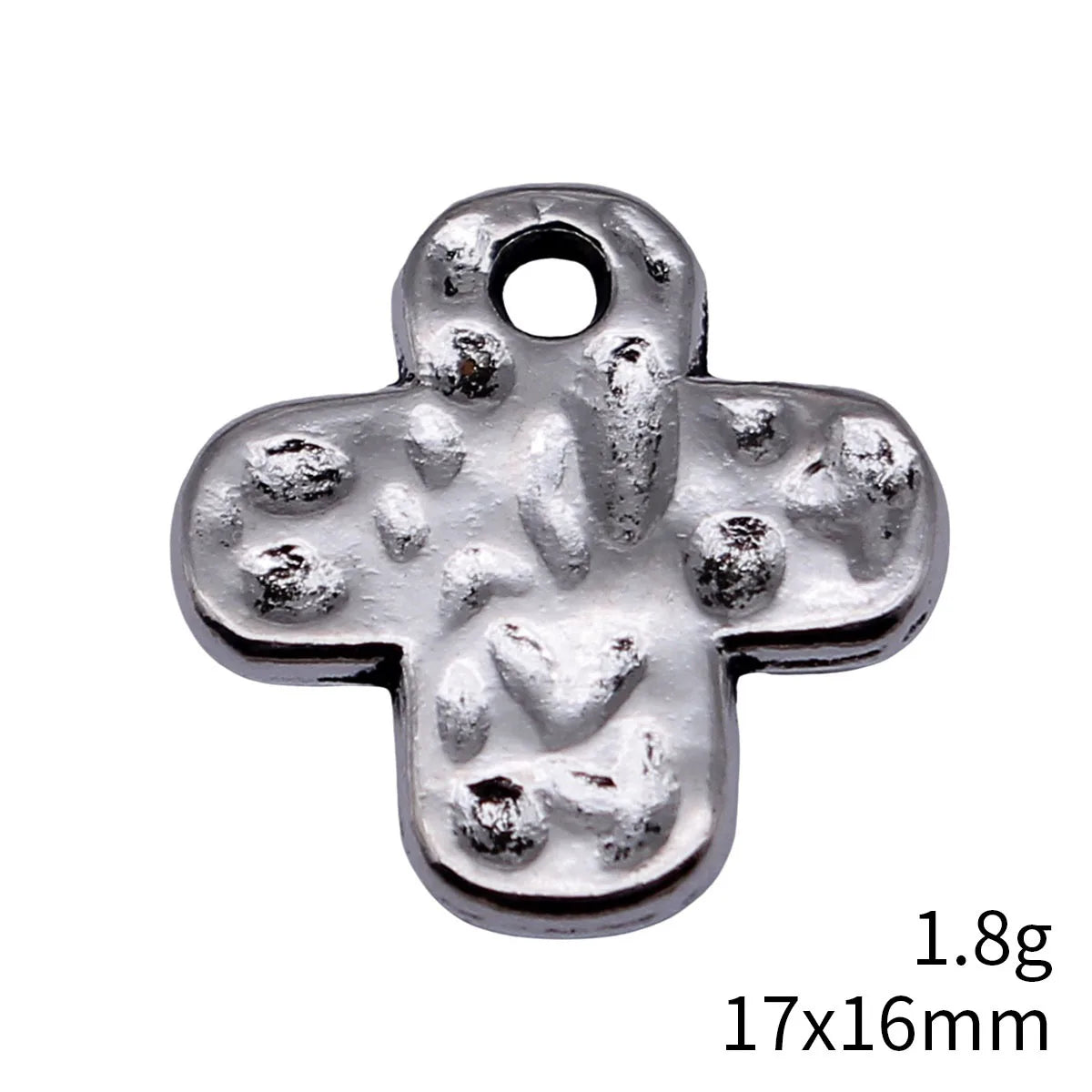 17x16mm 1.8g Multicolor Zinc Alloy Hammered Cross Charm Pendant for DIY Necklace Bracelet Jewelry