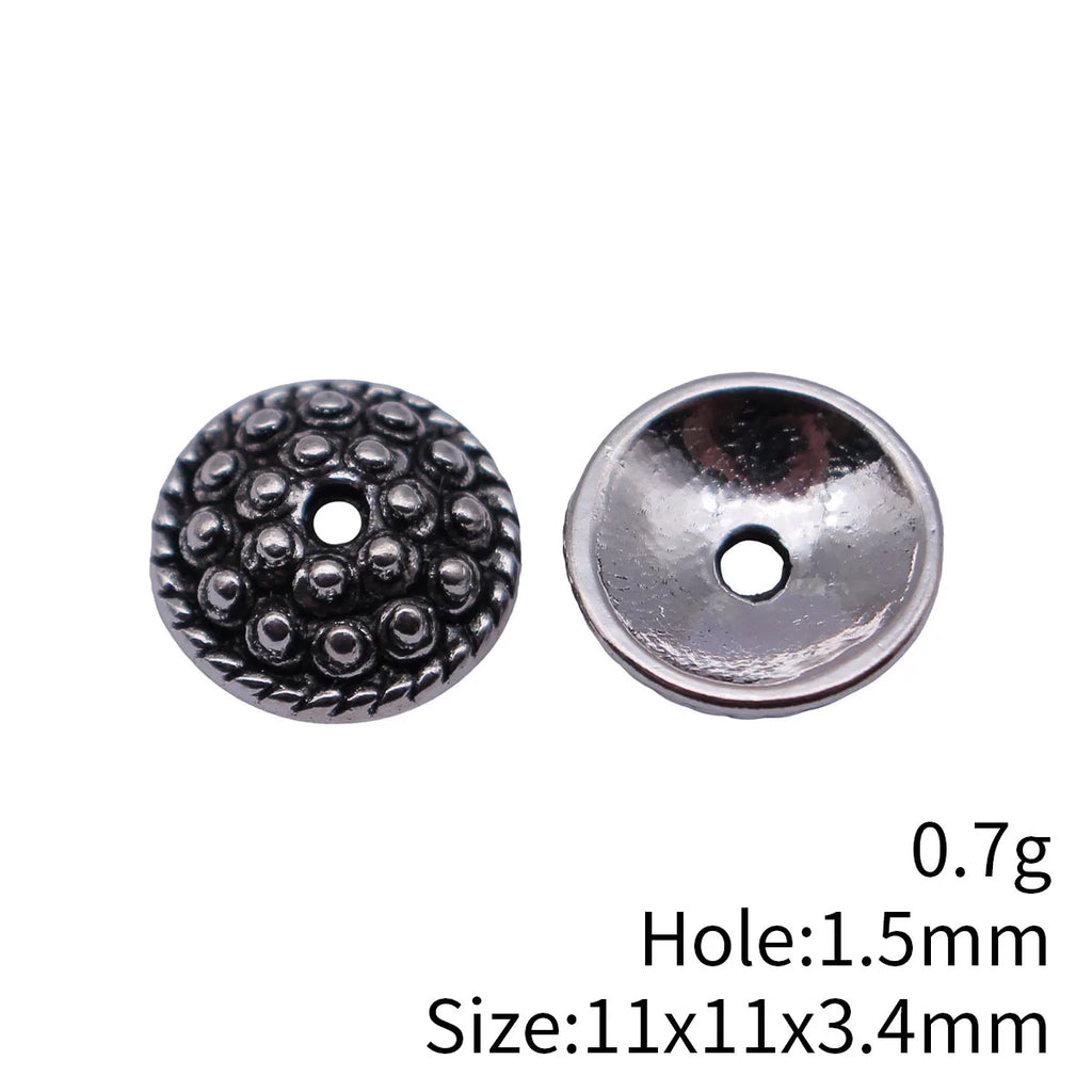 11x11x3.4mm 0.7g Multicolor Zinc Alloy Raised Dot Bead Cap Flower Findings for DIY Beaded Jewelry