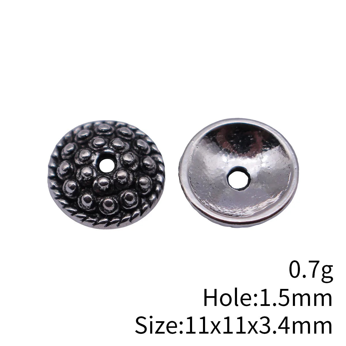 11x11x3.4mm 0.7g Multicolor Zinc Alloy Raised Dot Bead Cap Flower Findings for DIY Beaded Jewelry