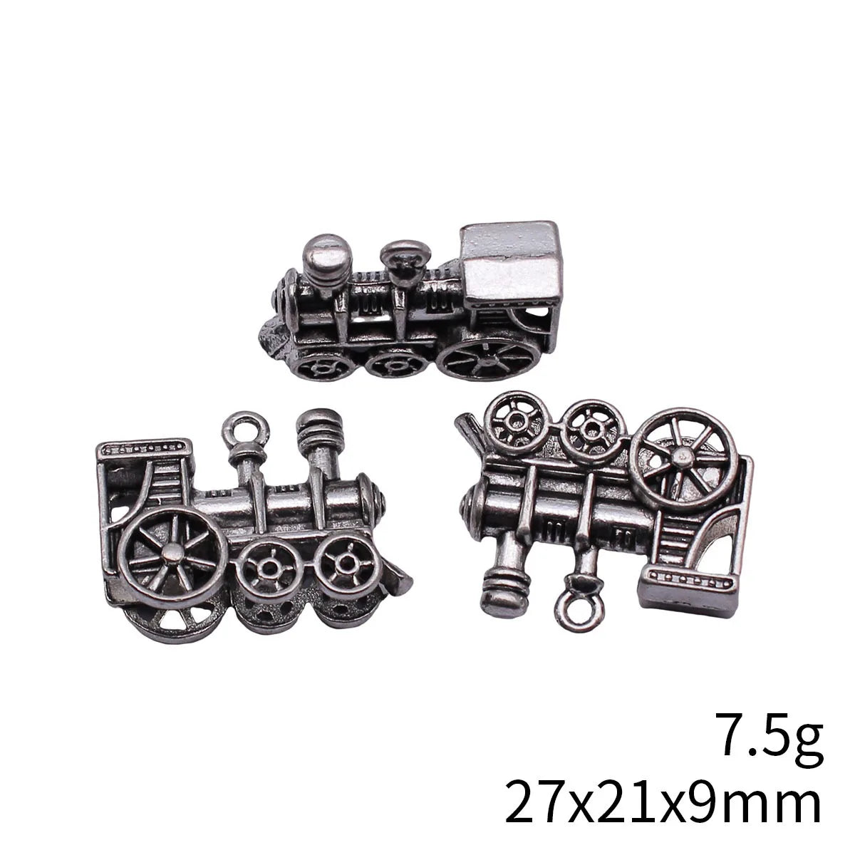 27x21x9mm 7.5g Multicolor Zinc Alloy 3D Steam Locomotive Charm Pendant for DIY Necklace Jewelry Making