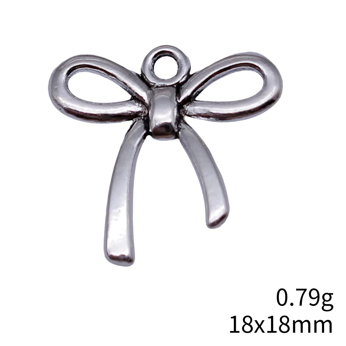18x18mm 0.79g Antique Silver Zinc Alloy Bowknot Butterfly Charm Pendant for DIY Necklace Bracelet Making