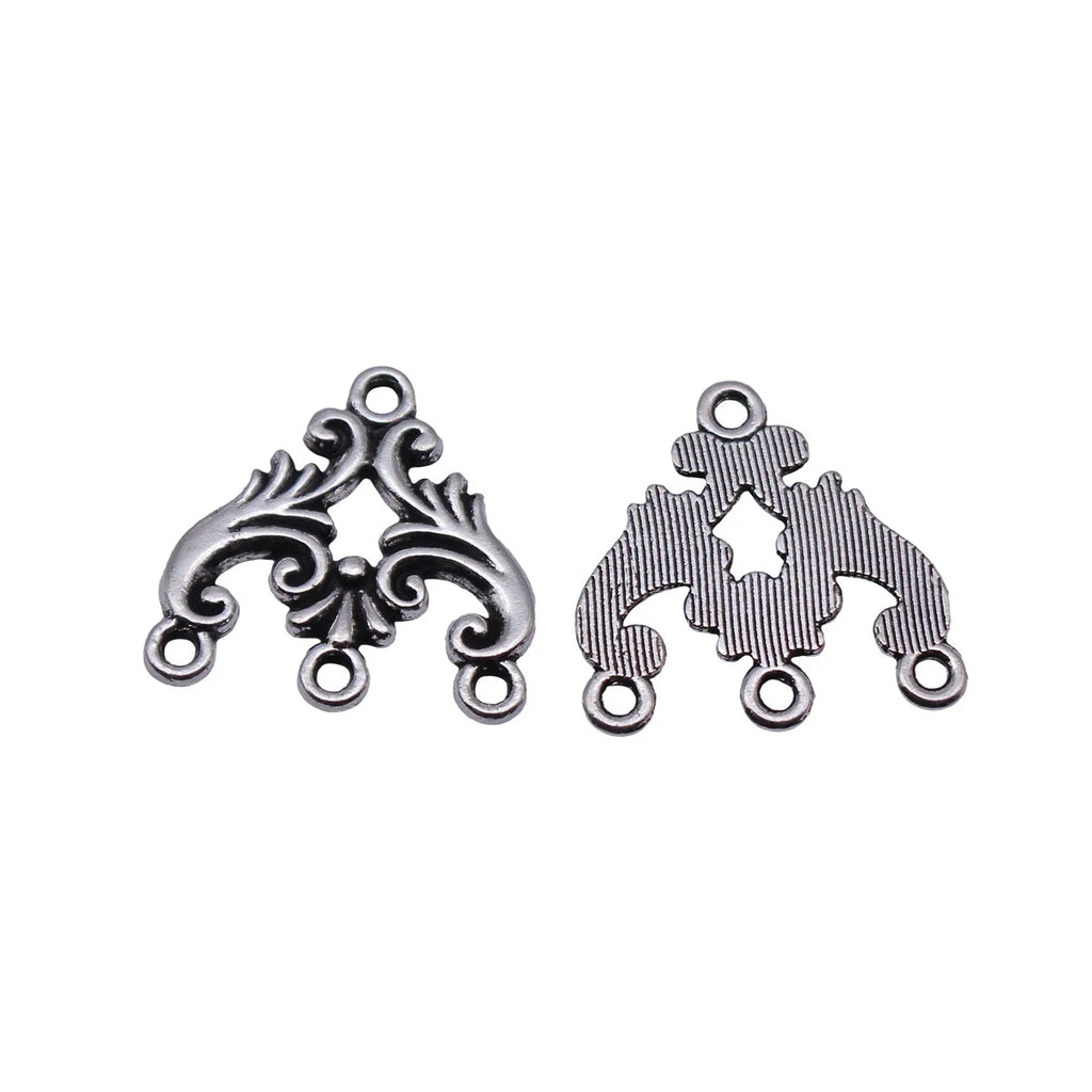 20x20mm 1.3g Antique Silver Zinc Alloy Vintage Earring Connector Charms for DIY Earrings Jewelry Making