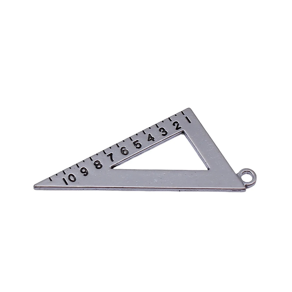 50x27mm 6g Antique Silver Zinc Alloy Triangle Ruler Charm Pendant for DIY Necklace Bracelet Jewelry