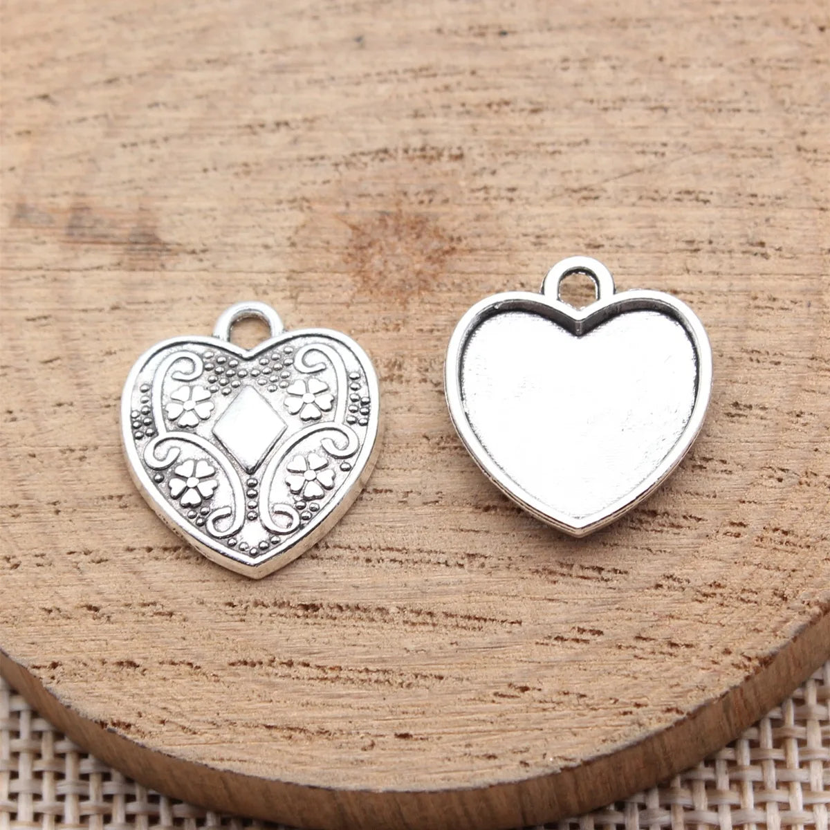 17x15mm 0.86g Antique Silver Zinc Alloy Heart Charm Pendant for DIY Necklace Bracelet Jewelry Making